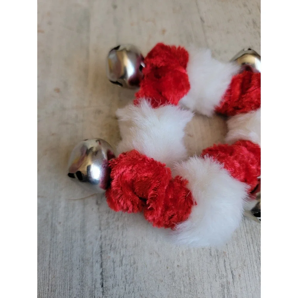 Unique peppermint Bell dog cat scrunchy hair tie pet collar Xmas unique animal